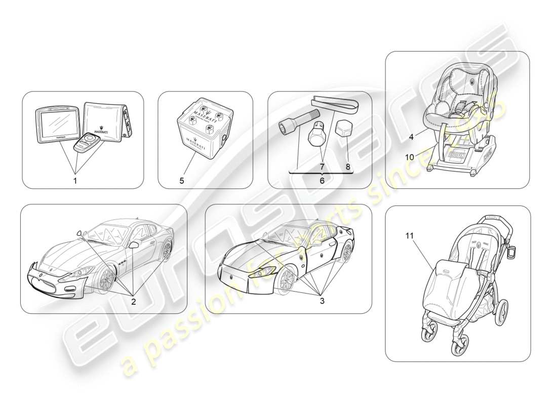 a part diagram from the maserati granturismo parts catalogue
