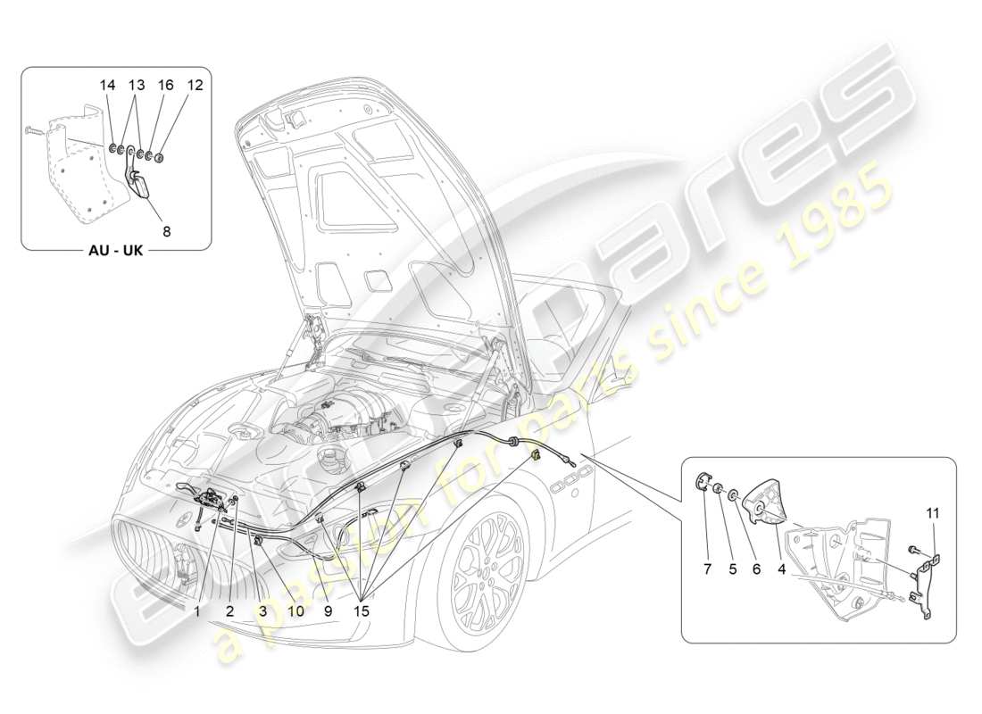 a part diagram from the maserati granturismo s (2016) parts catalogue