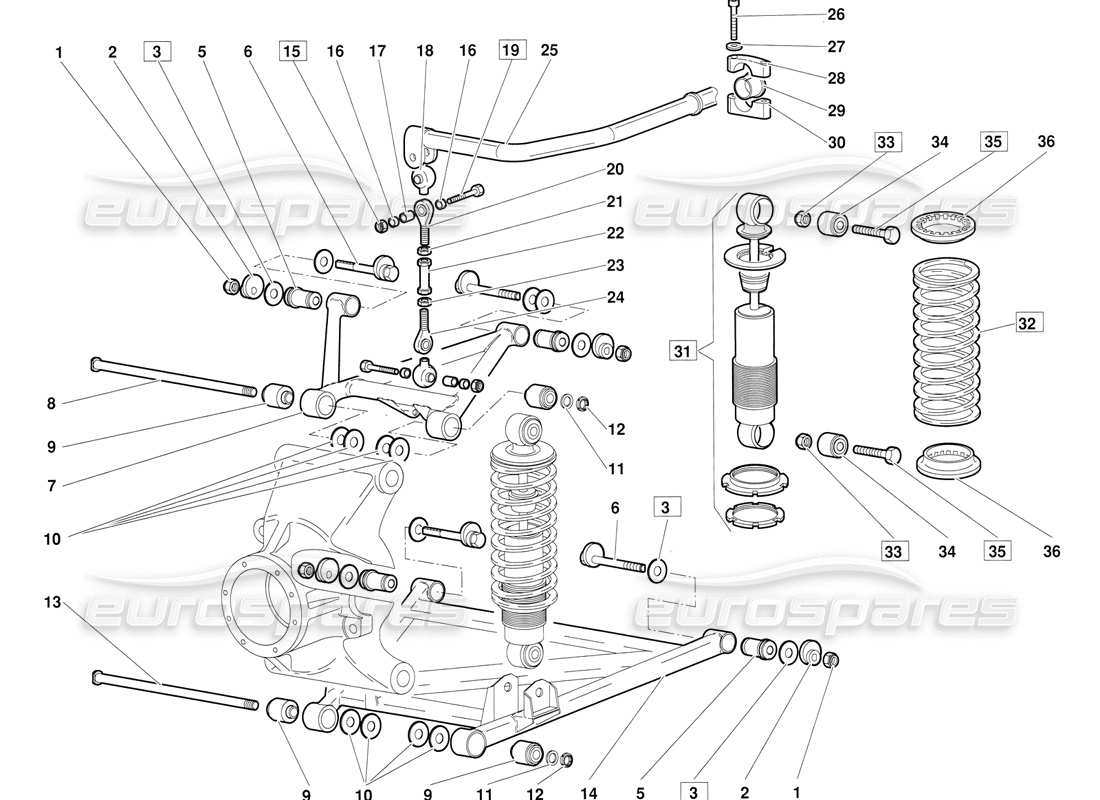 a part diagram from the lamborghini diablo parts catalogue