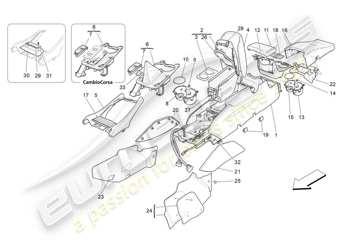 a part diagram from the maserati granturismo (2010) parts catalogue
