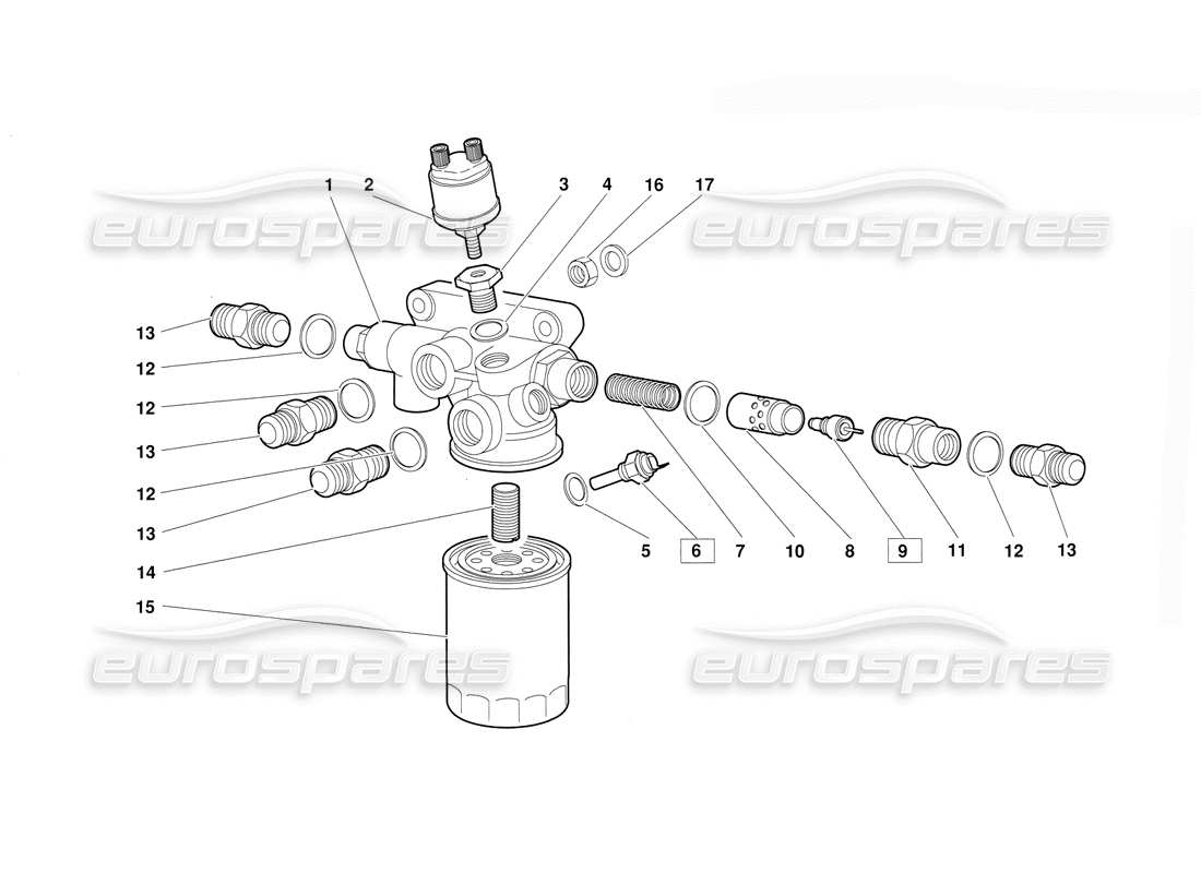 a part diagram from the Lamborghini Diablo (1991) parts catalogue