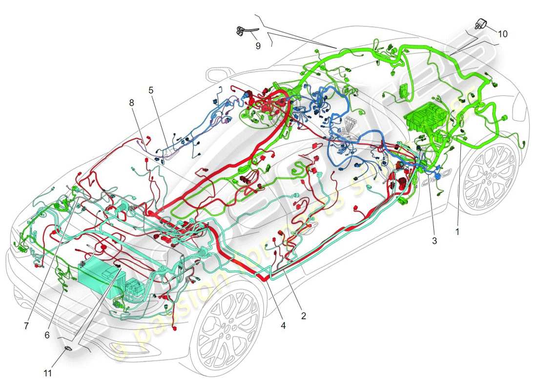 a part diagram from the maserati granturismo (2009) parts catalogue