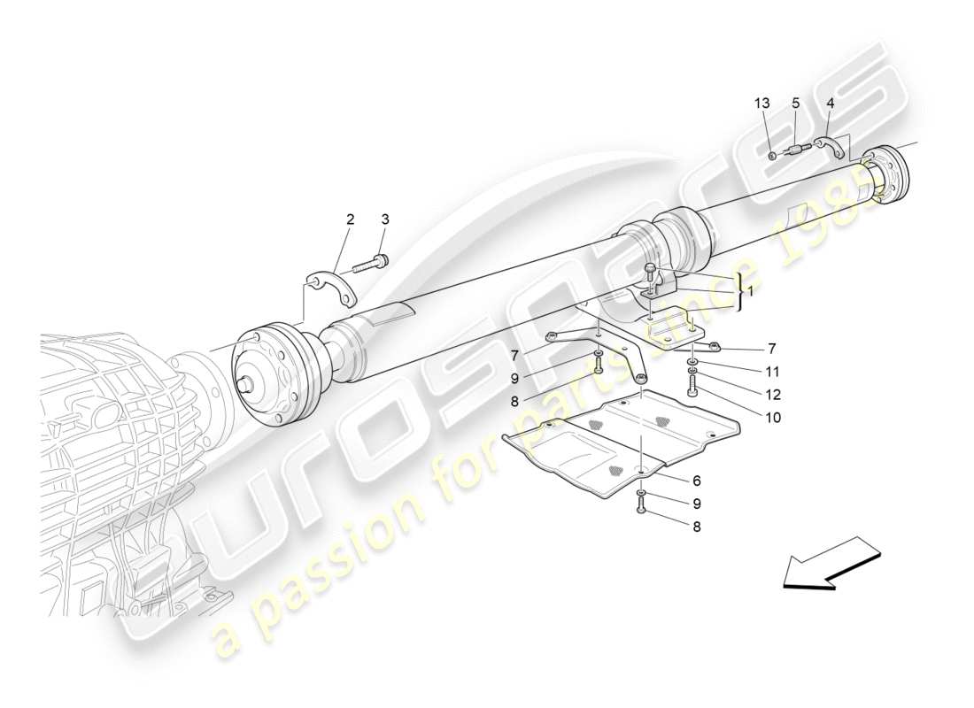 a part diagram from the maserati granturismo (2012) parts catalogue