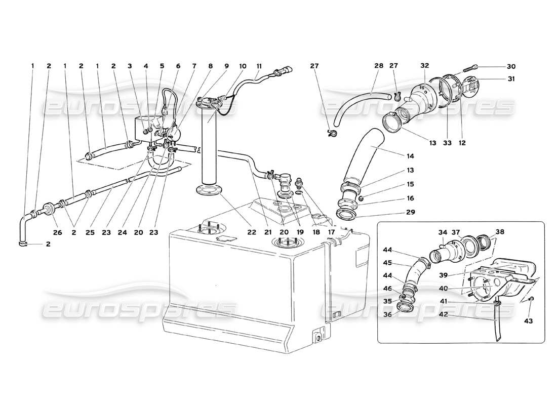 a part diagram from the Lamborghini Diablo SV (1999) parts catalogue