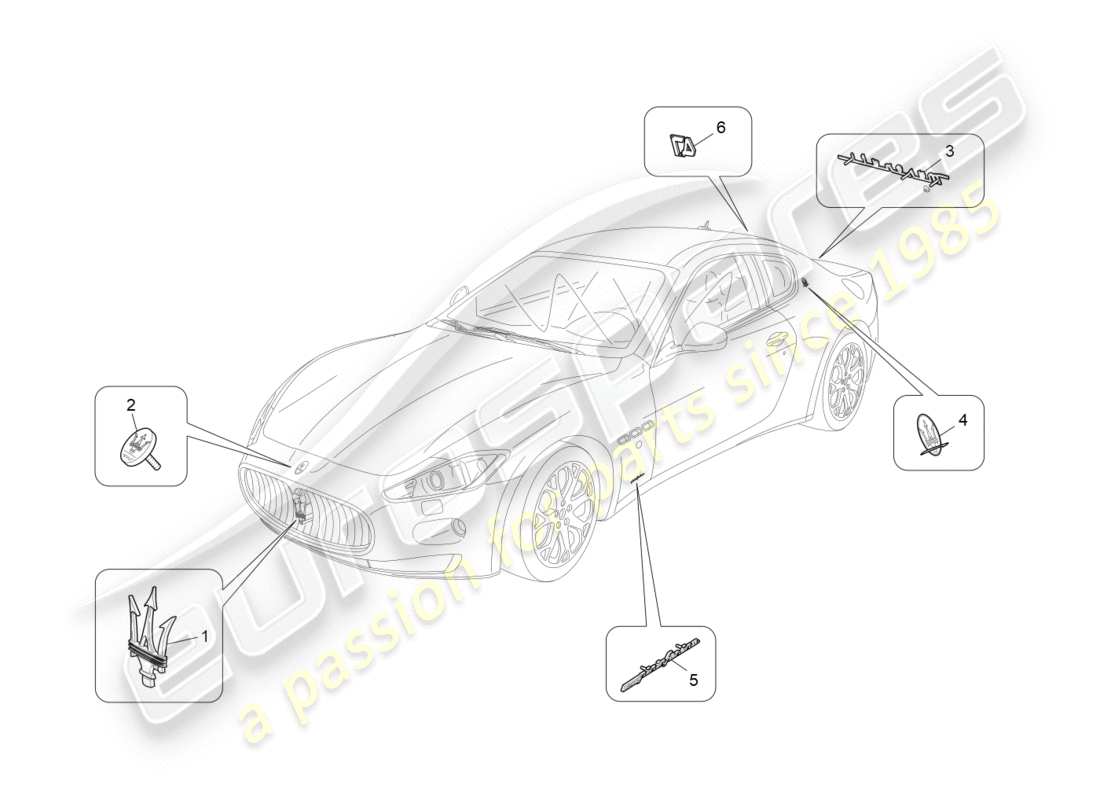 a part diagram from the maserati granturismo parts catalogue