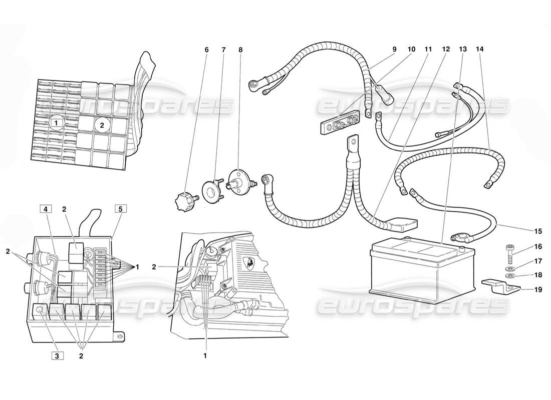 a part diagram from the lamborghini diablo (1991) parts catalogue