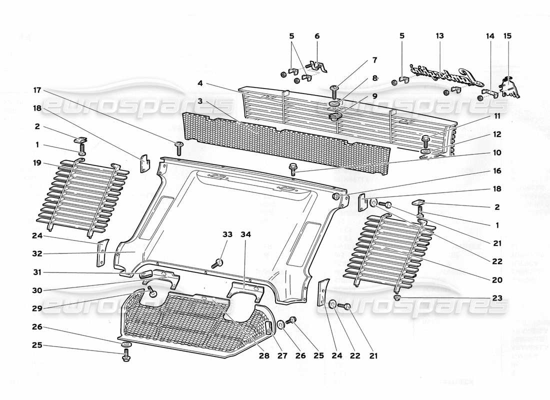 a part diagram from the Lamborghini Diablo SV (1999) parts catalogue
