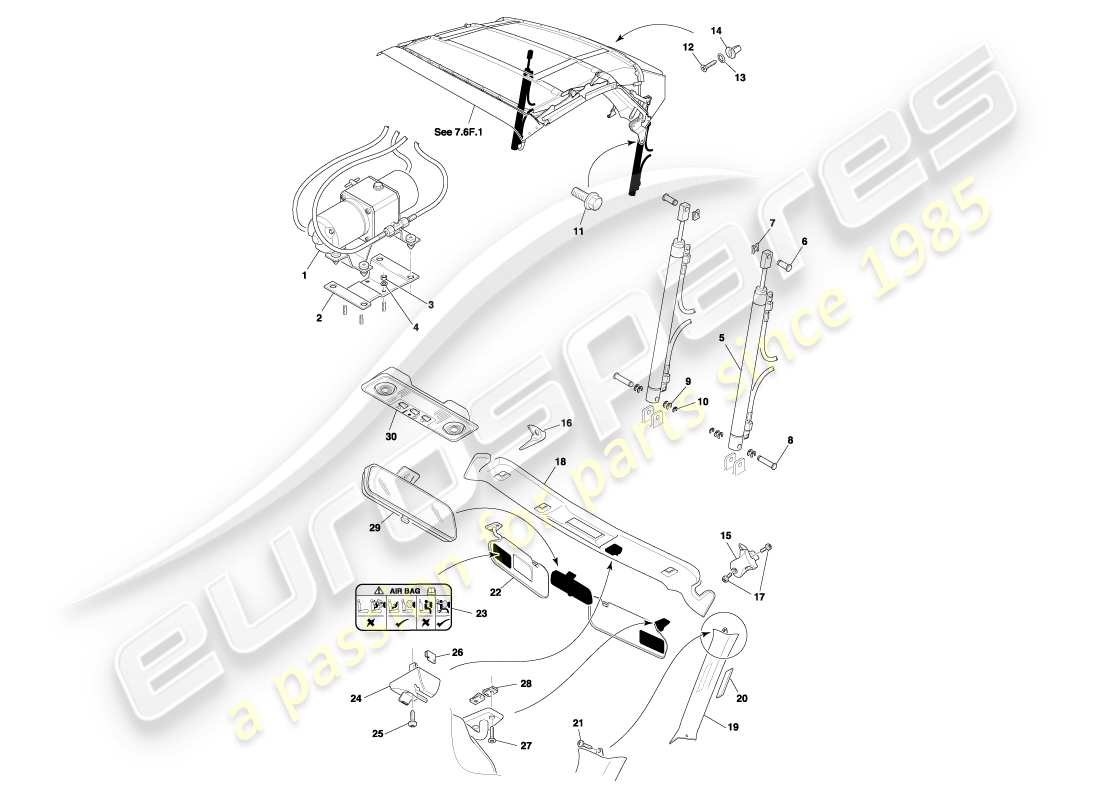 a part diagram from the aston martin db7 parts catalogue