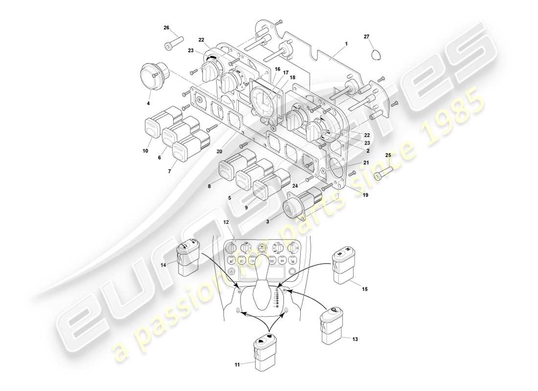 a part diagram from the aston martin db7 vantage (1999) parts catalogue