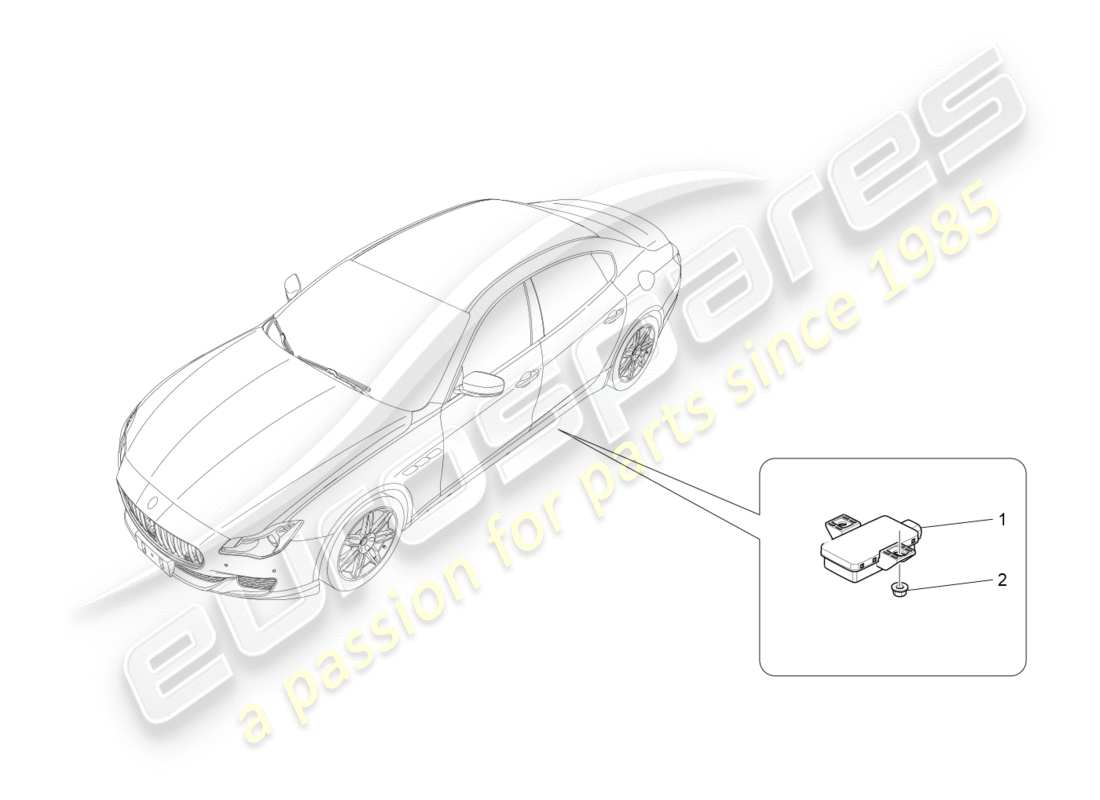 a part diagram from the maserati quattroporte m156 (2014 onwards) parts catalogue