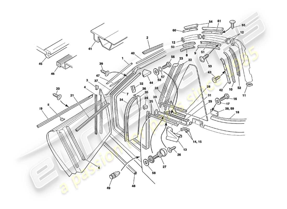 a part diagram from the aston martin v8 volante parts catalogue