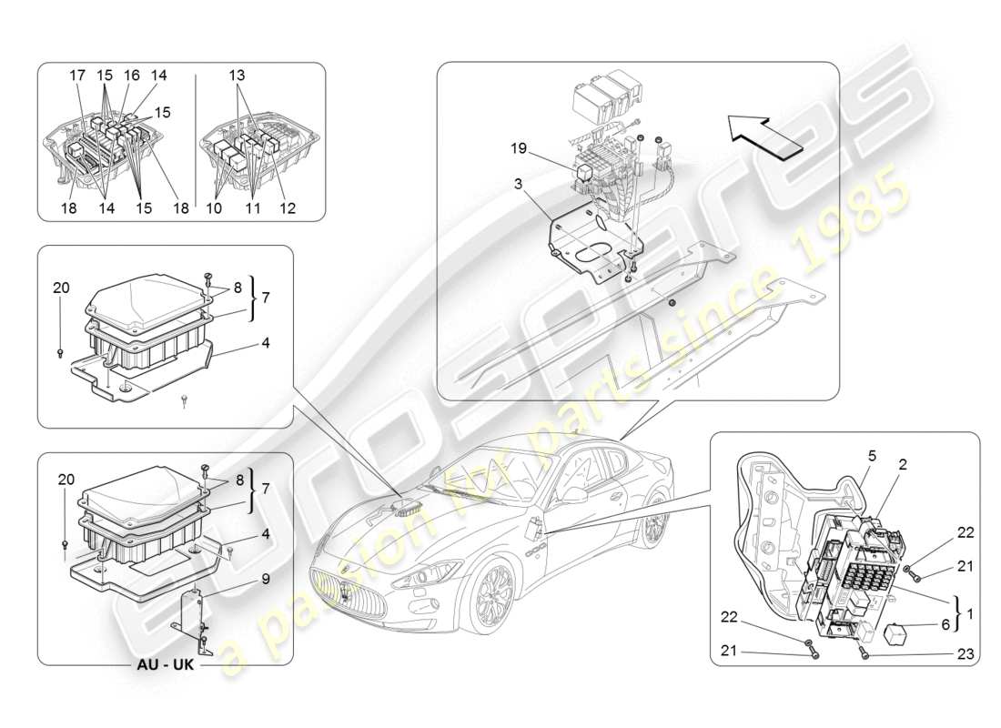 a part diagram from the Maserati GranTurismo (2008) parts catalogue