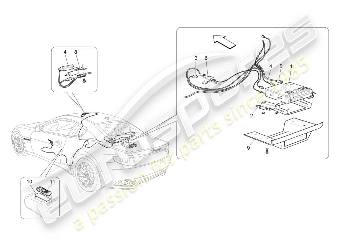a part diagram from the maserati granturismo (2008) parts catalogue