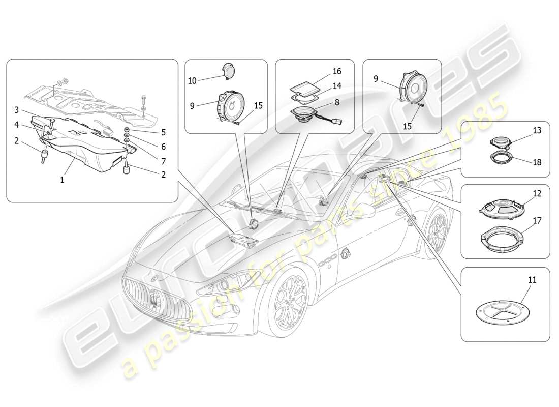 a part diagram from the maserati granturismo (2008) parts catalogue