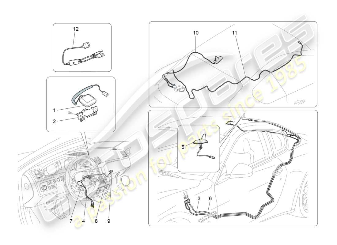 a part diagram from the maserati granturismo s (2016) parts catalogue