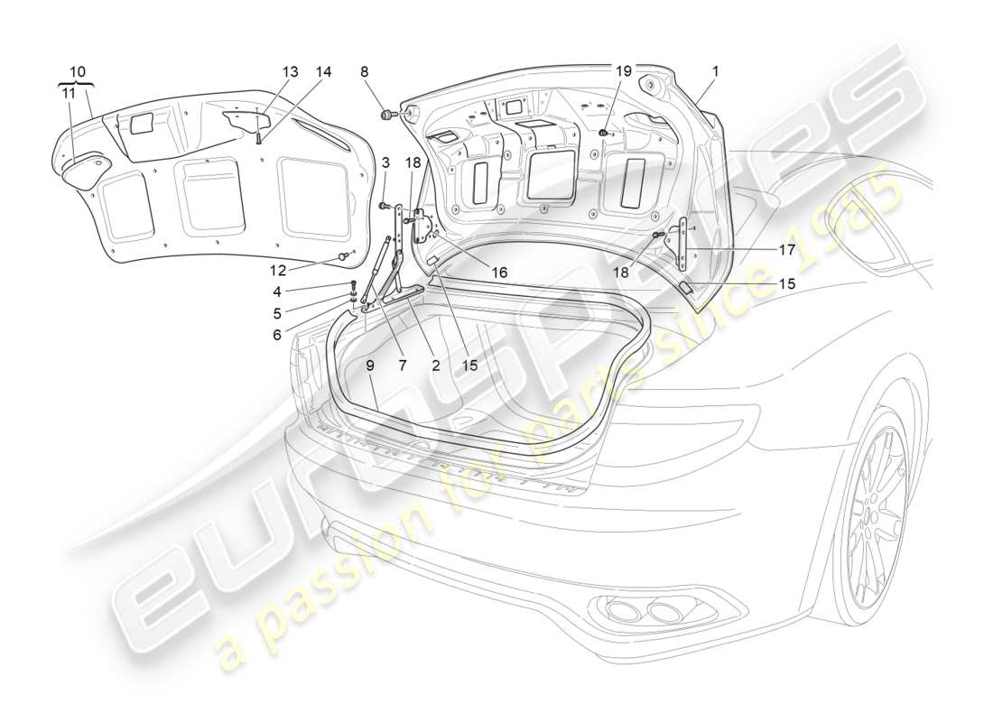 a part diagram from the maserati granturismo parts catalogue