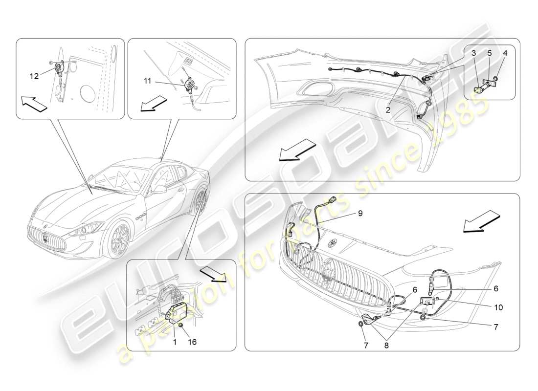 a part diagram from the maserati granturismo sport parts catalogue