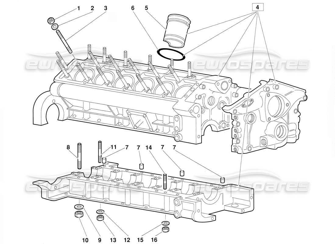 a part diagram from the lamborghini diablo (1991) parts catalogue