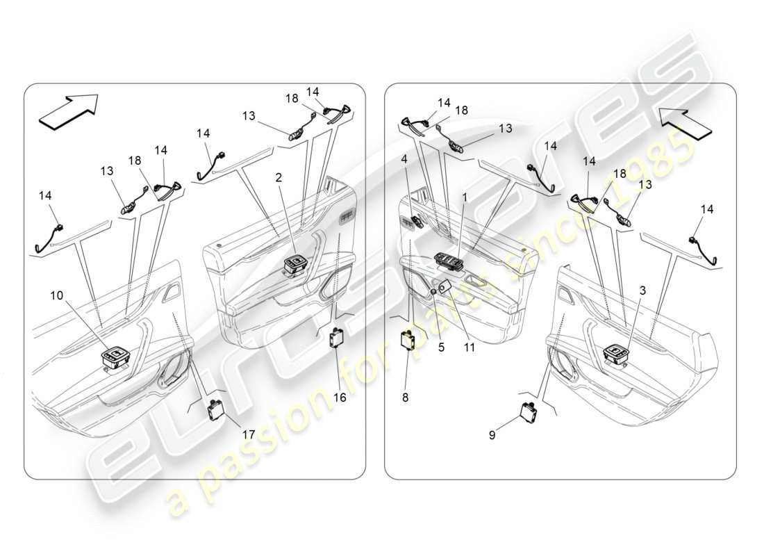 a part diagram from the maserati qtp 3.0 bt v6 410hp (2014) parts catalogue