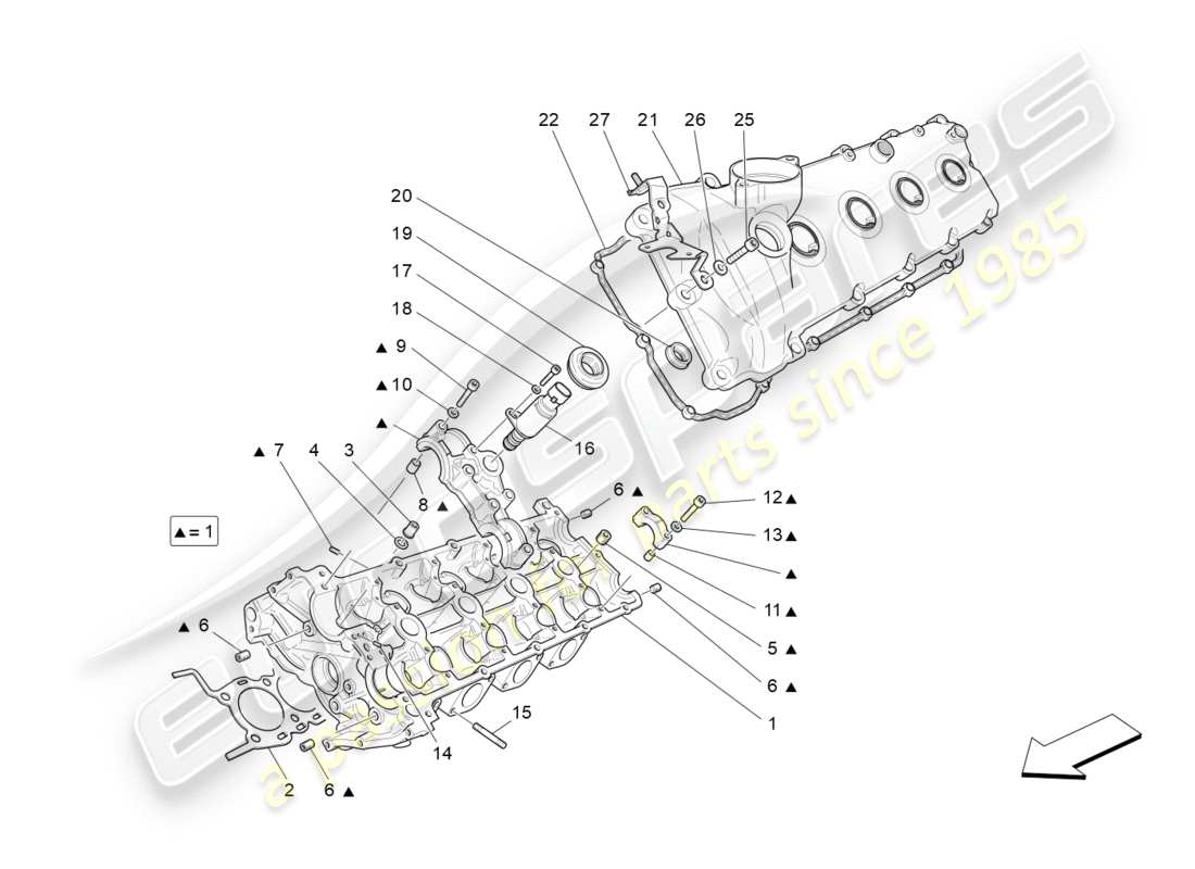 a part diagram from the maserati granturismo sport parts catalogue