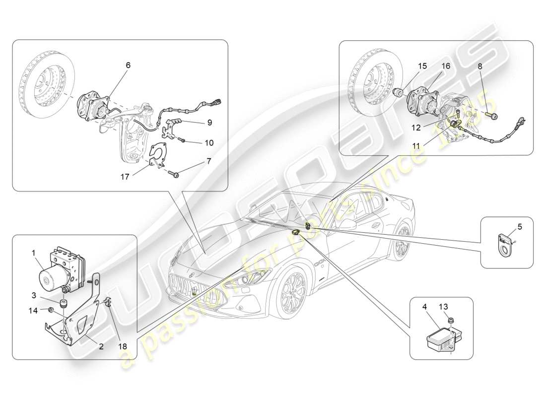 a part diagram from the maserati granturismo sport parts catalogue
