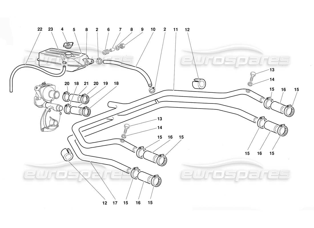 a part diagram from the lamborghini diablo (1991) parts catalogue