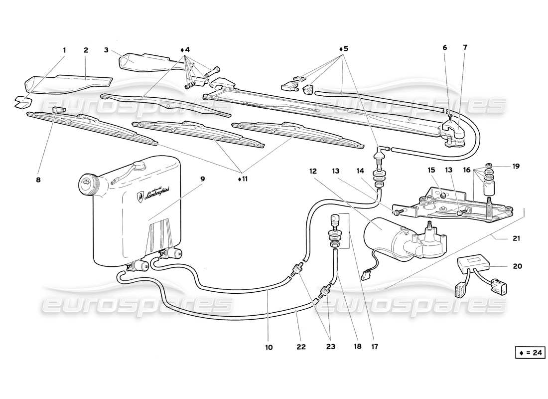 a part diagram from the lamborghini diablo parts catalogue