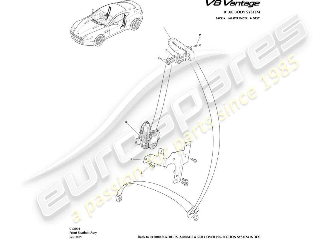a part diagram from the aston martin vantage gt8 parts catalogue