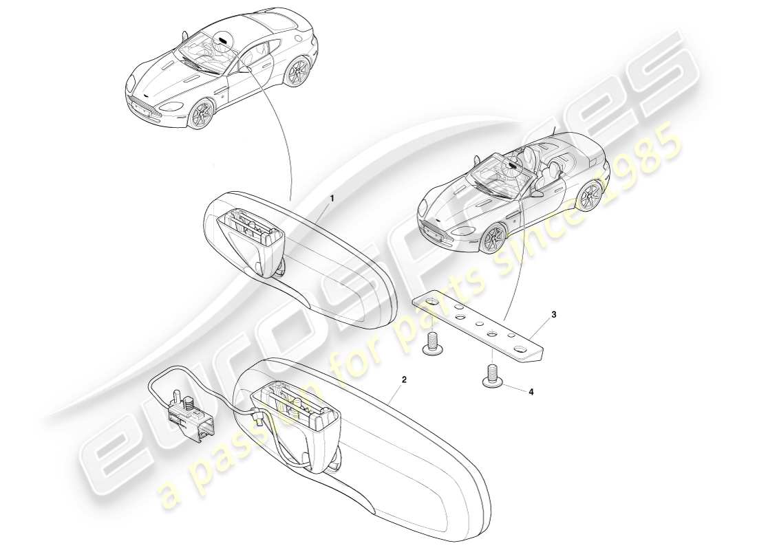 a part diagram from the aston martin v8 vantage (2007) parts catalogue