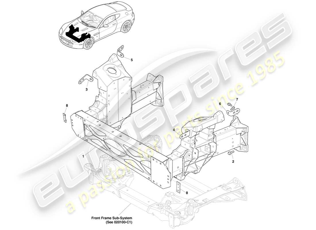 a part diagram from the aston martin v8 vantage (2007) parts catalogue
