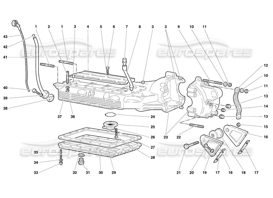 a part diagram from the lamborghini diablo se30 (1995) parts catalogue