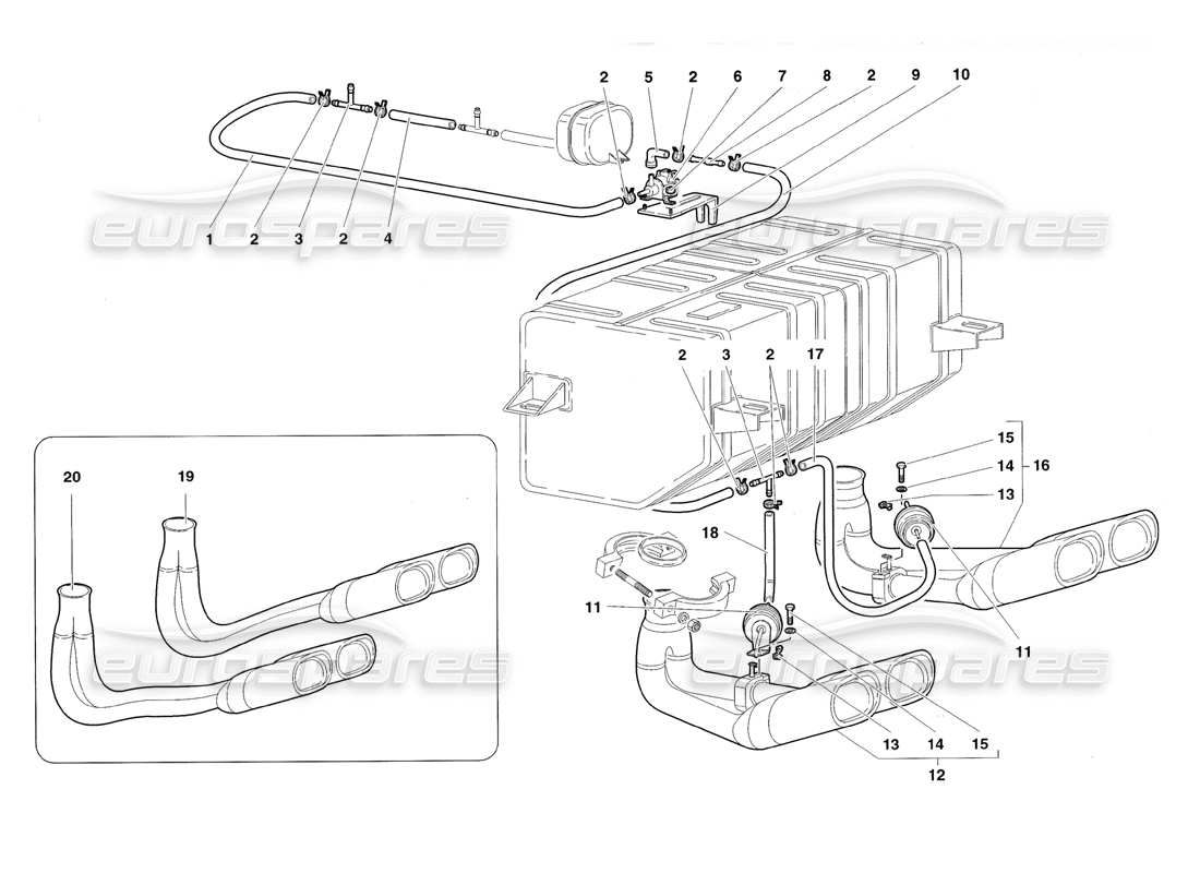 a part diagram from the lamborghini diablo parts catalogue