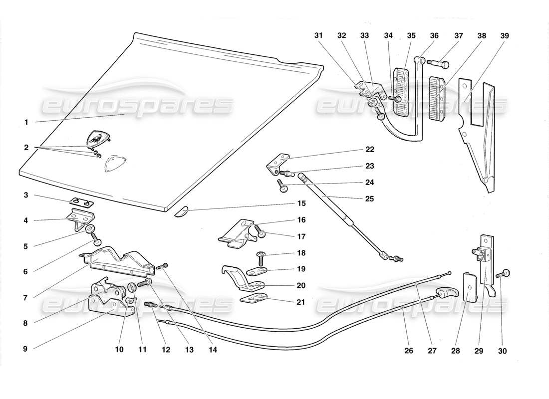 a part diagram from the lamborghini diablo roadster (1998) parts catalogue