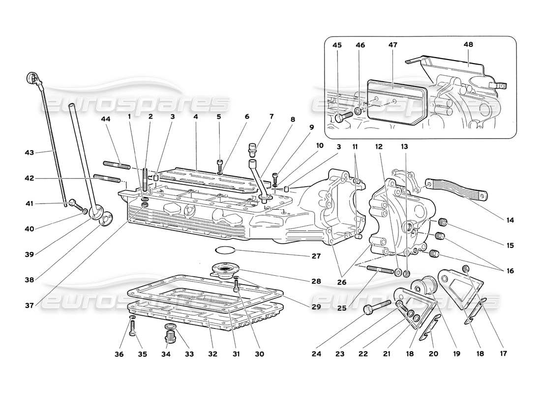 a part diagram from the lamborghini diablo sv (1999) parts catalogue