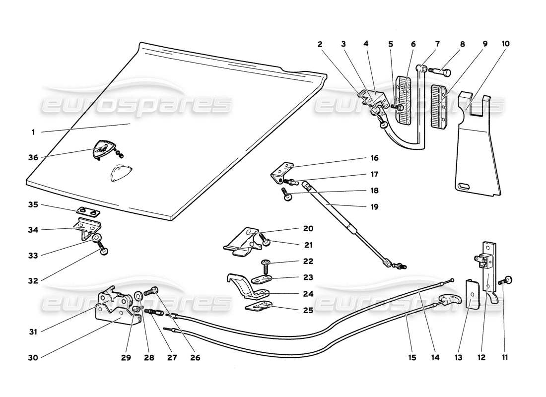 a part diagram from the lamborghini diablo parts catalogue