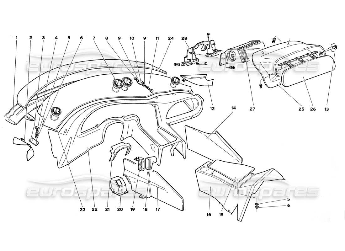 a part diagram from the Lamborghini Diablo GT (1999) parts catalogue