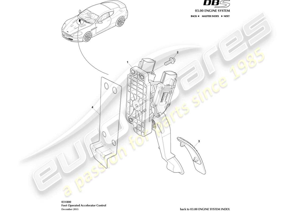 a part diagram from the aston martin dbs parts catalogue