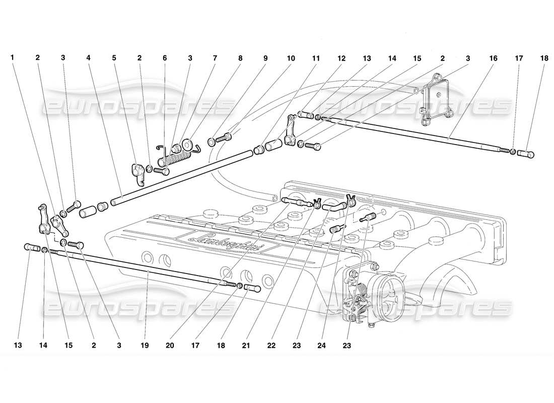 a part diagram from the lamborghini diablo se30 (1995) parts catalogue