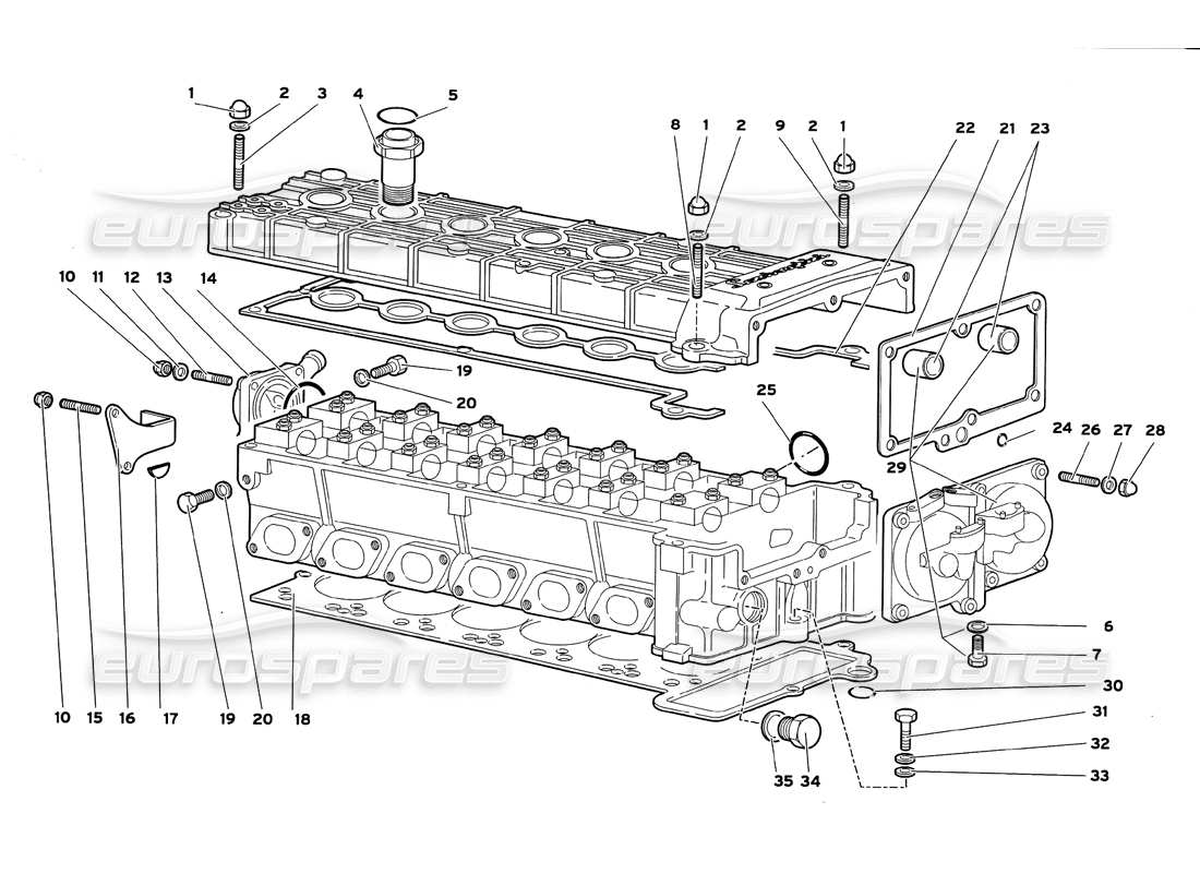 lamborghini diablo gt (1999) accessories for right cylinder head parts diagram