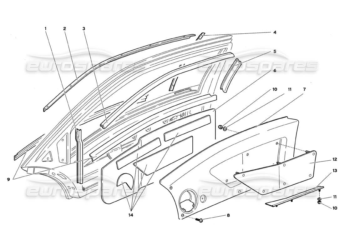 a part diagram from the lamborghini diablo parts catalogue