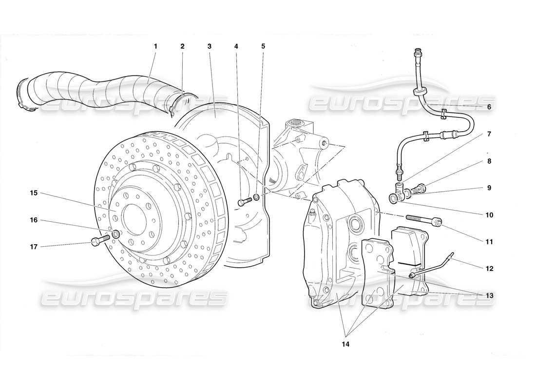 a part diagram from the lamborghini diablo roadster (1998) parts catalogue