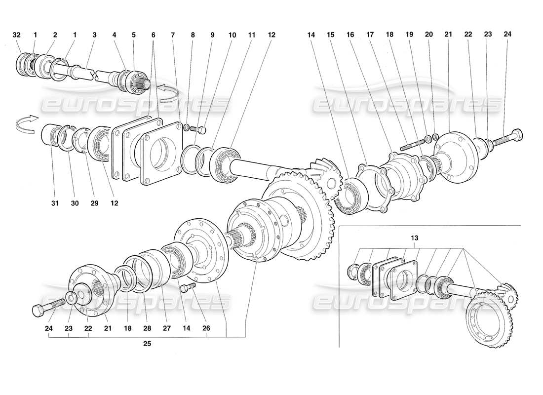 a part diagram from the lamborghini diablo roadster (1998) parts catalogue