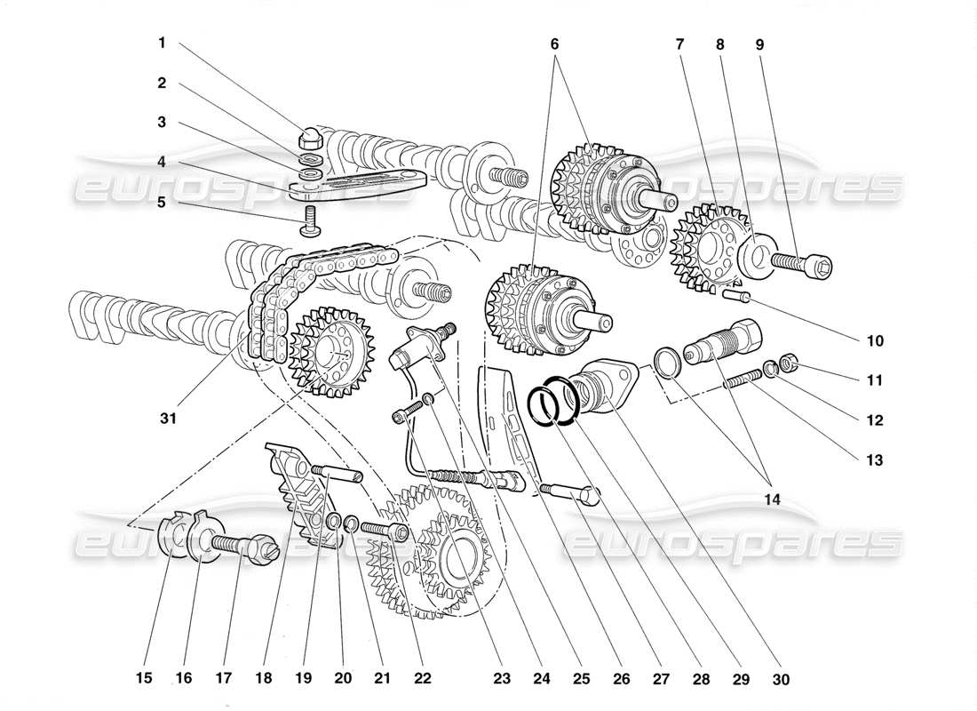 a part diagram from the lamborghini diablo roadster (1998) parts catalogue