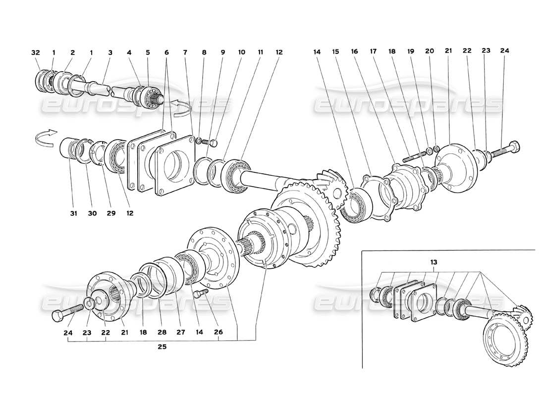 a part diagram from the Lamborghini Diablo SV (1999) parts catalogue