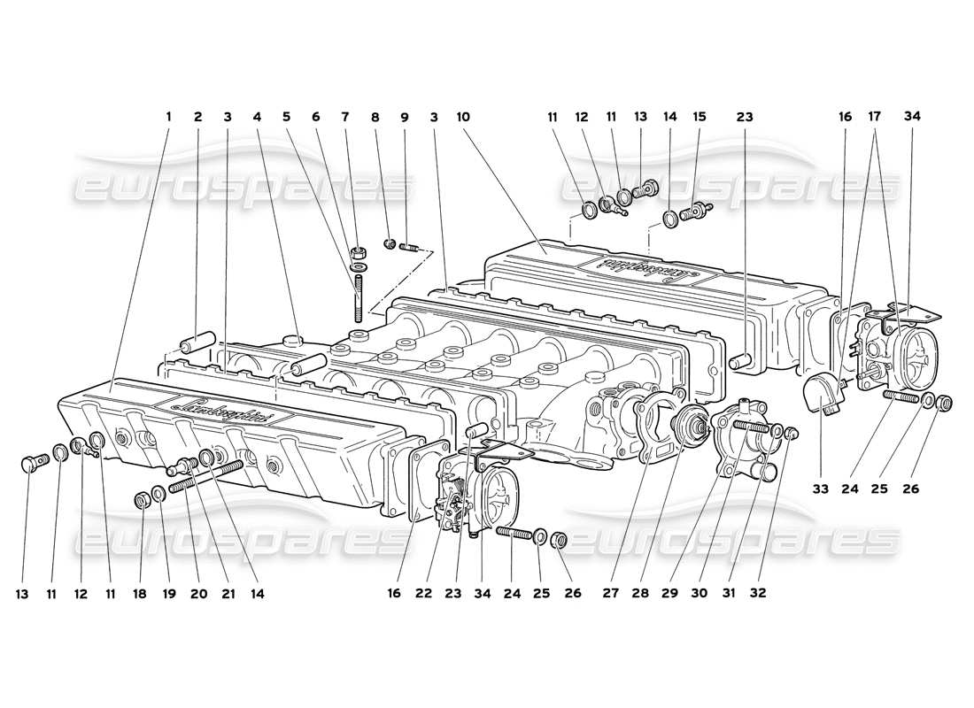 a part diagram from the Lamborghini Diablo SV (1999) parts catalogue