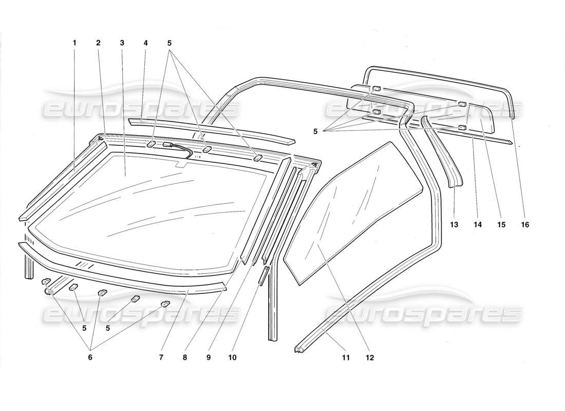 a part diagram from the lamborghini diablo roadster (1998) parts catalogue