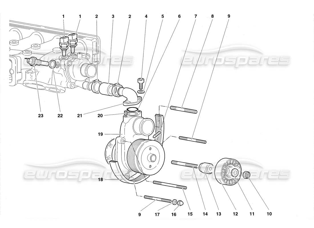 a part diagram from the Lamborghini Diablo Roadster (1998) parts catalogue