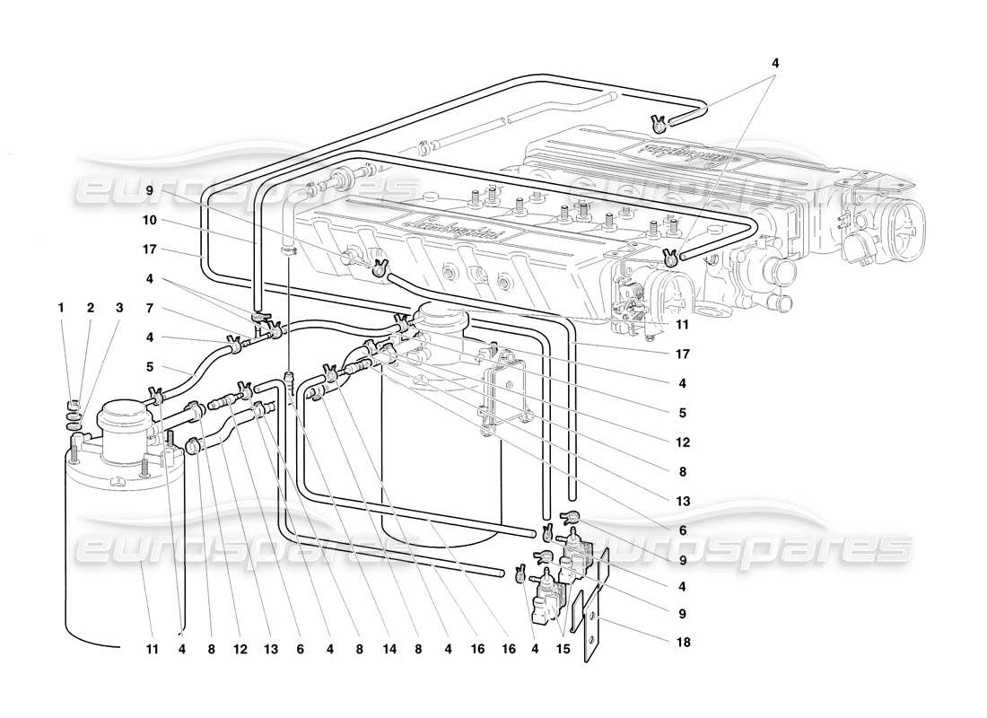 a part diagram from the lamborghini diablo parts catalogue