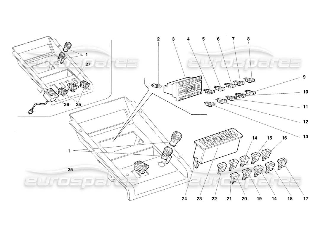 a part diagram from the lamborghini diablo parts catalogue