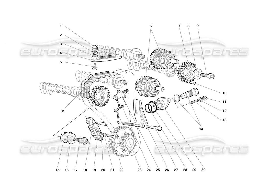 a part diagram from the lamborghini diablo sv (1998) parts catalogue